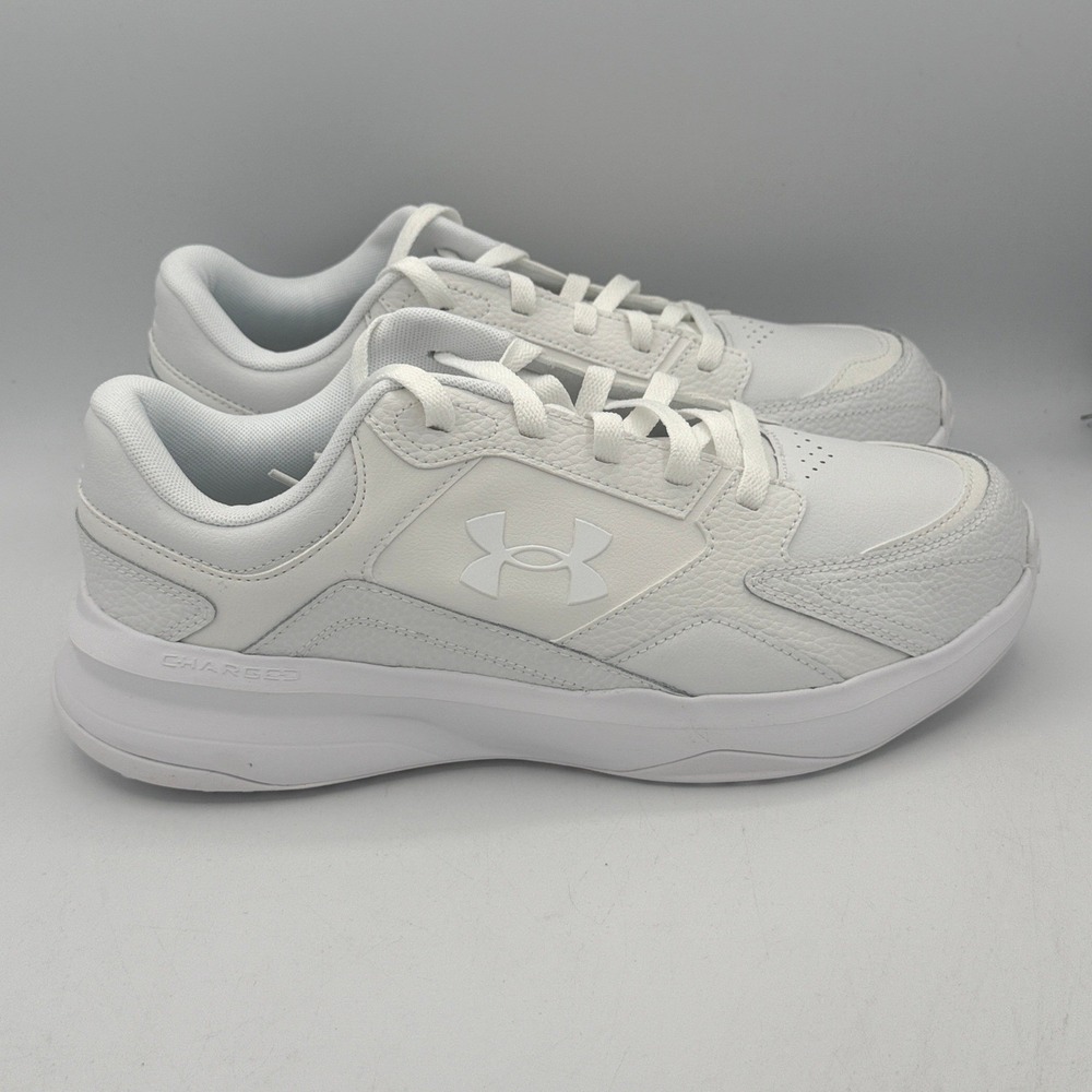 Under Armour UA Edge LTHR Mens 11 4E White Training Shoes 3028602-100